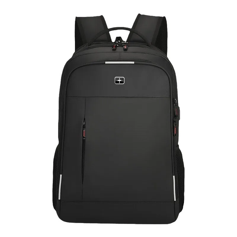 New Men Laptop Backpack Waterproof Anti Theft Swiss Army Knife shoulder bag men\'s senior sense of reflective striped travel stu