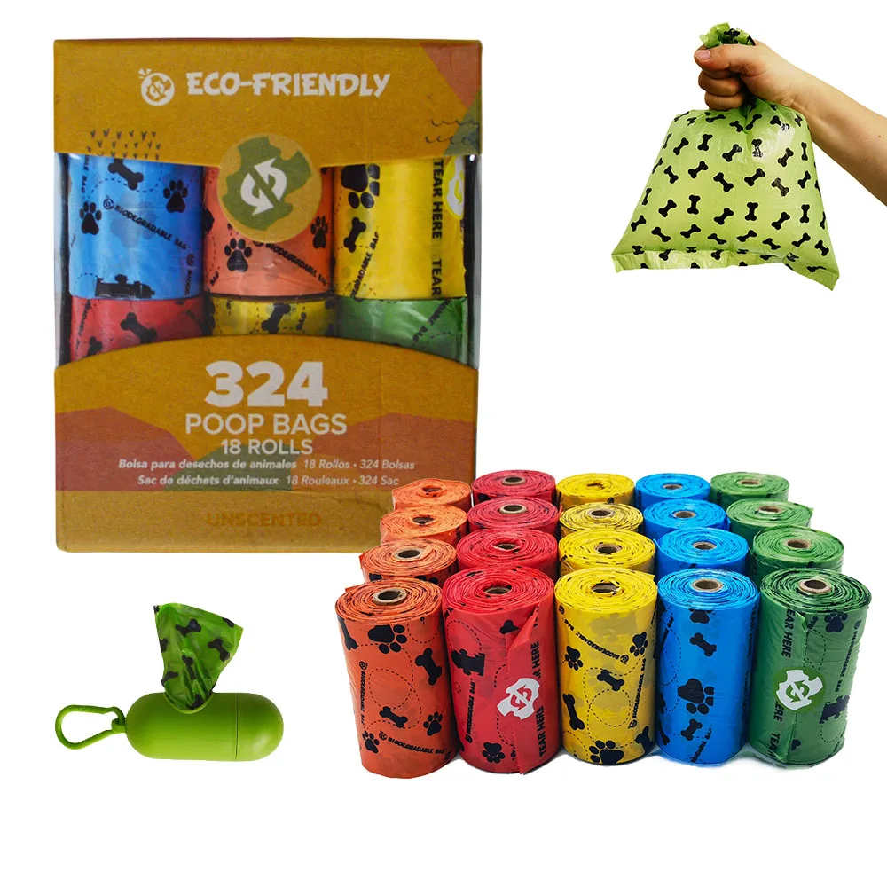 4/8/18 Rolls EPI Biodegradable Pet Garbage Fecal Collect Bag Pet Pooper Bags Pet 18Pcs /Roll Dog Kitten Poop Garbage Bag Pet bag