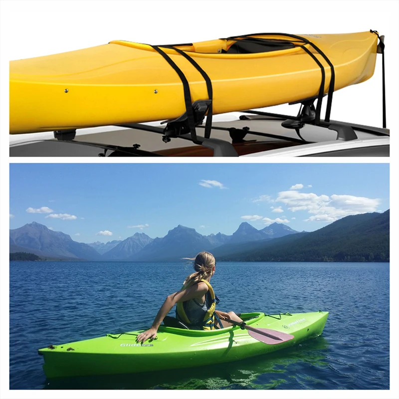 حامل كاياك للسياحة الخارجية على سقف السيارة، رف بسيط لسقف السيارة، رف كاياك من الألومنيوم قابل للطي #5