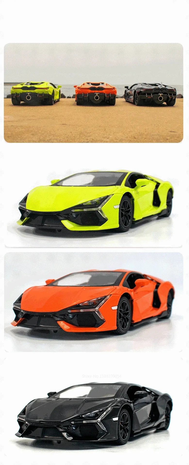1:24 Bolide Revuelto Legierung Modell Diecast Auto Spielzeug Türen Geöffnet Sound Licht Zurückziehen Miniatur Fahrzeug Junge Erwachsene Geburtstag Geschenk – Detail 23