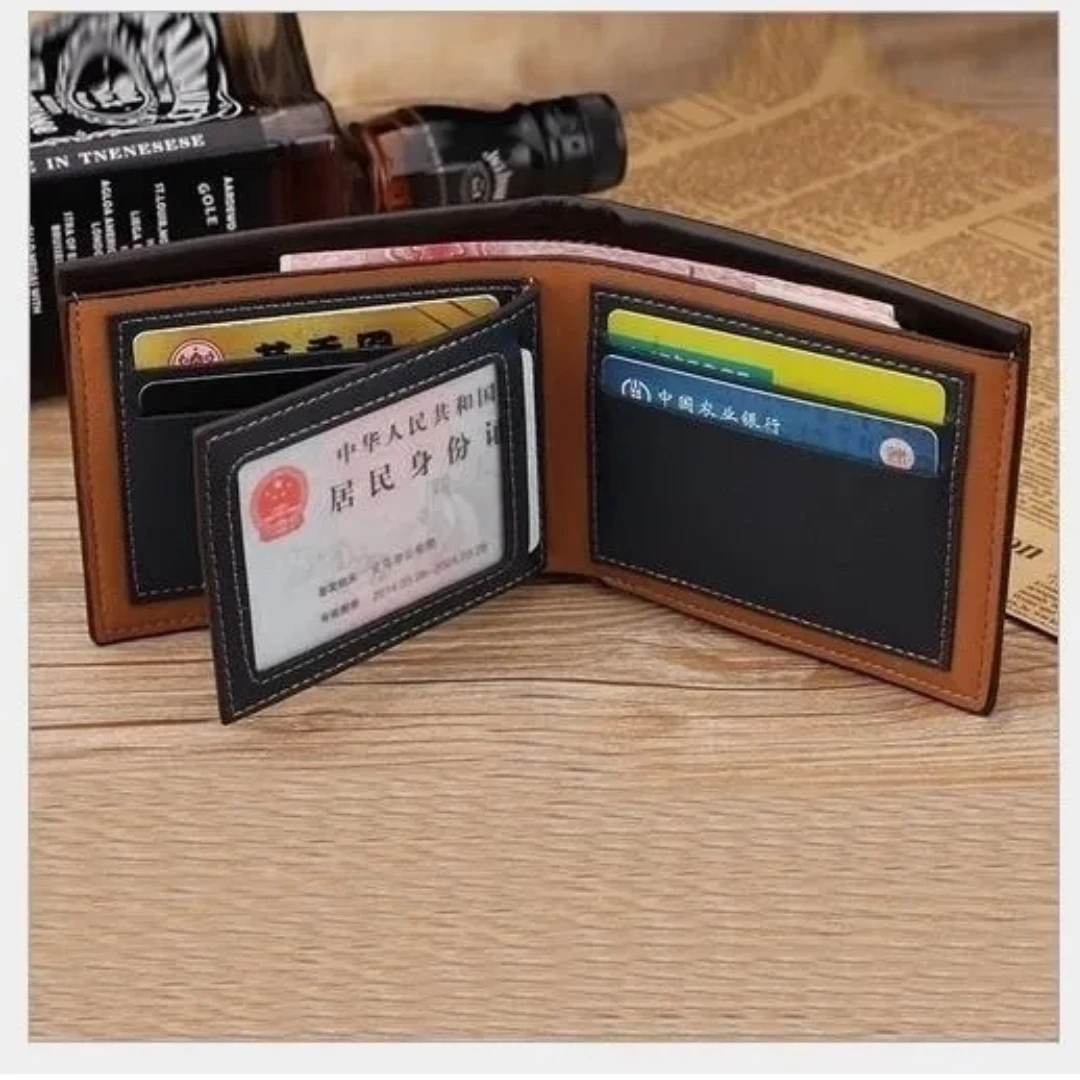 1pc Men Fashion Billfold Leather Wallet Credit Card Purse Clutch Bifold - view 3