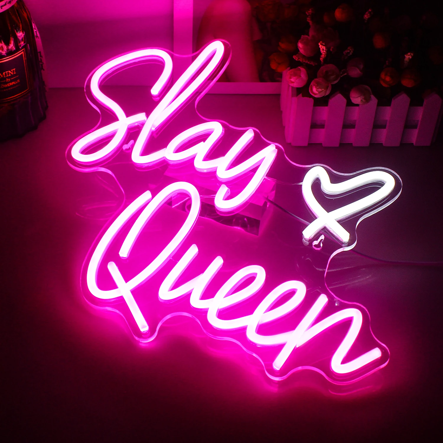 Slay Queen LED Neon Sign Cool Personalized Handmade Neon Light for Party Bedroom Club Store Decoration Neon USB Powered Light