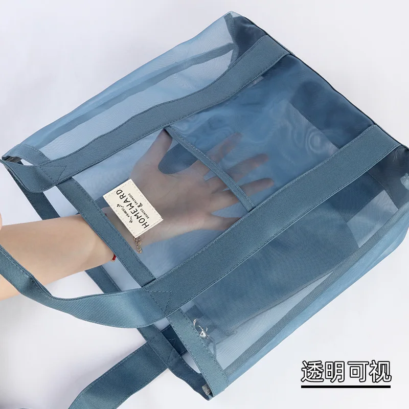 

Прозрачная ручная сумка для файлов большой емкости, сетчатая сумка для хранения офисного материала на молнии