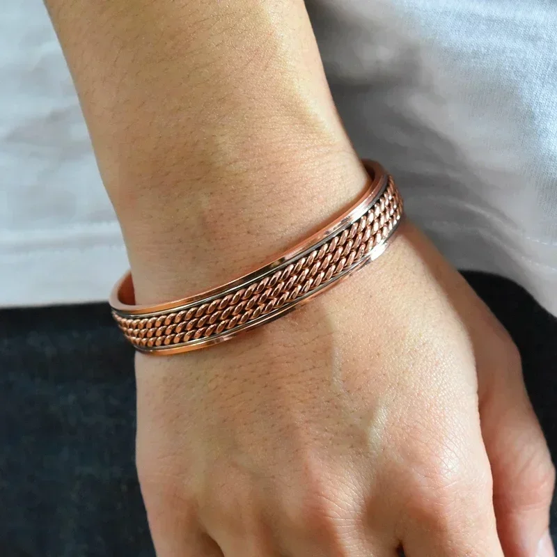 Pure Copper Magnetic Bracelet Men Arthritis Adjustable Magnets Women Twist Therapy Health Energy Bangles Dropshipping/Wholesale