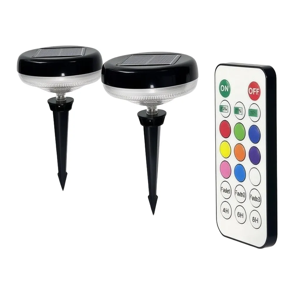 Auto-Activated Solar Landscape Lights with Remote Color and Brightness Control and All-Weather Rated Enclosure