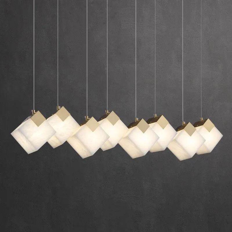 Marble all-chandelier, light luxury modern new Chinese creative restaurant bar counter designer personalized tea room study lamp