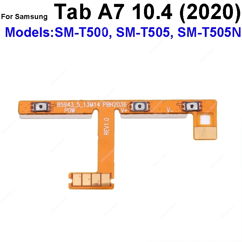 For Samsung Galaxy Tab A7 10.4 (2020) SM-T500 SM-T505 SM-T505N On OFF Power Volume Buttons Up Down Flex Cable Replacement Parts