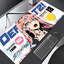 Büyük Anime fare altlığı sevgilim FranXX 02 oyun Mousepad büyük fare Mat sıfır iki XXL 90x40 HD baskı klavye pedleri Desm Mat