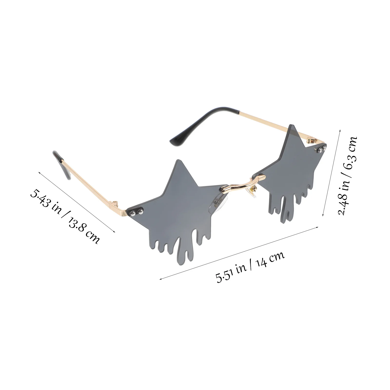 1 Paar randlose Stern-Sonnenbrille, trendige, einzigartige, coole Brille, Party, Strand, Reisen, UV-Schutz, stilvolle rahmenlose Brille