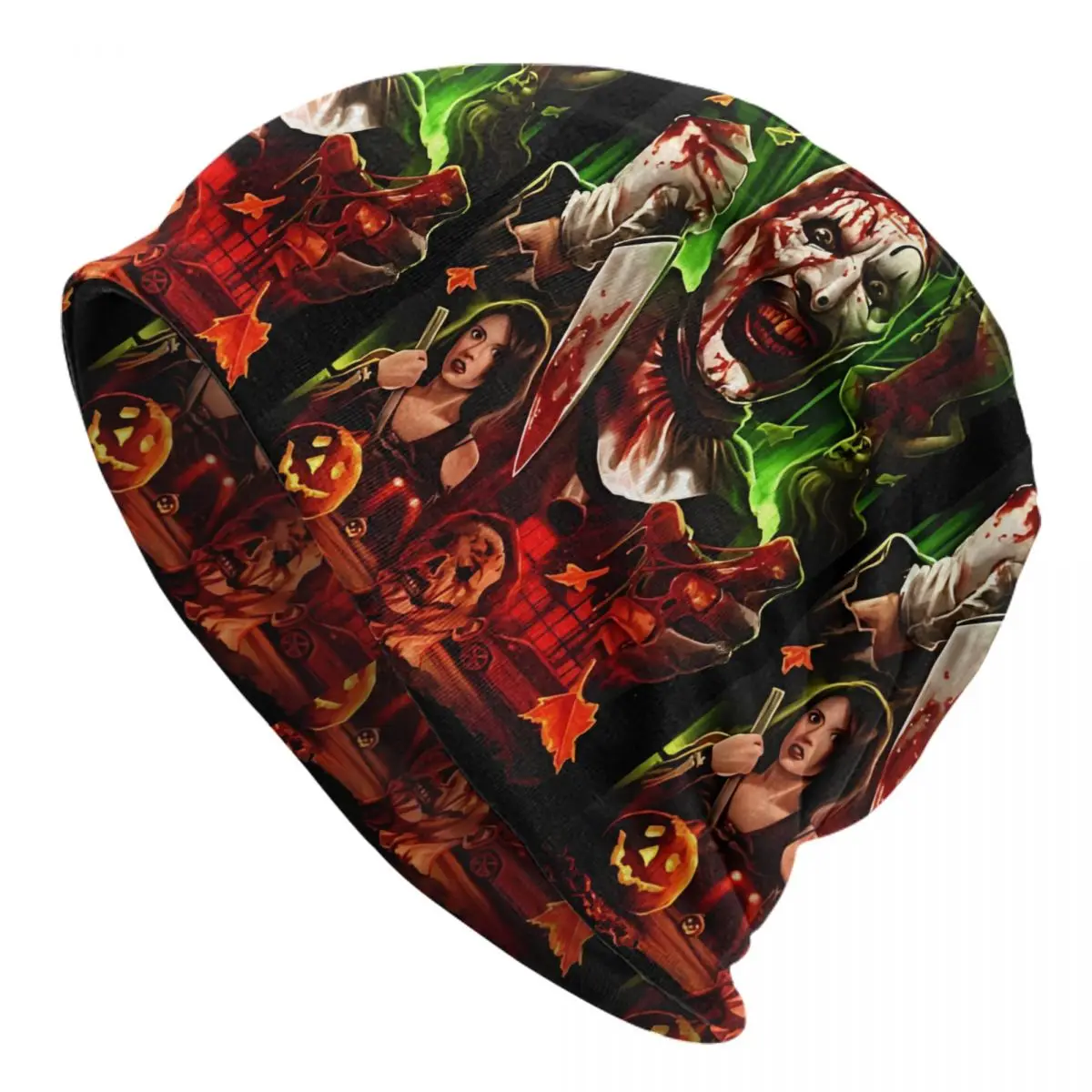 Terrifier Horror Clown Skullies Beanies Hat Autumn Winter Unisex Outdoor Cap Warm Dual-use Bonnet