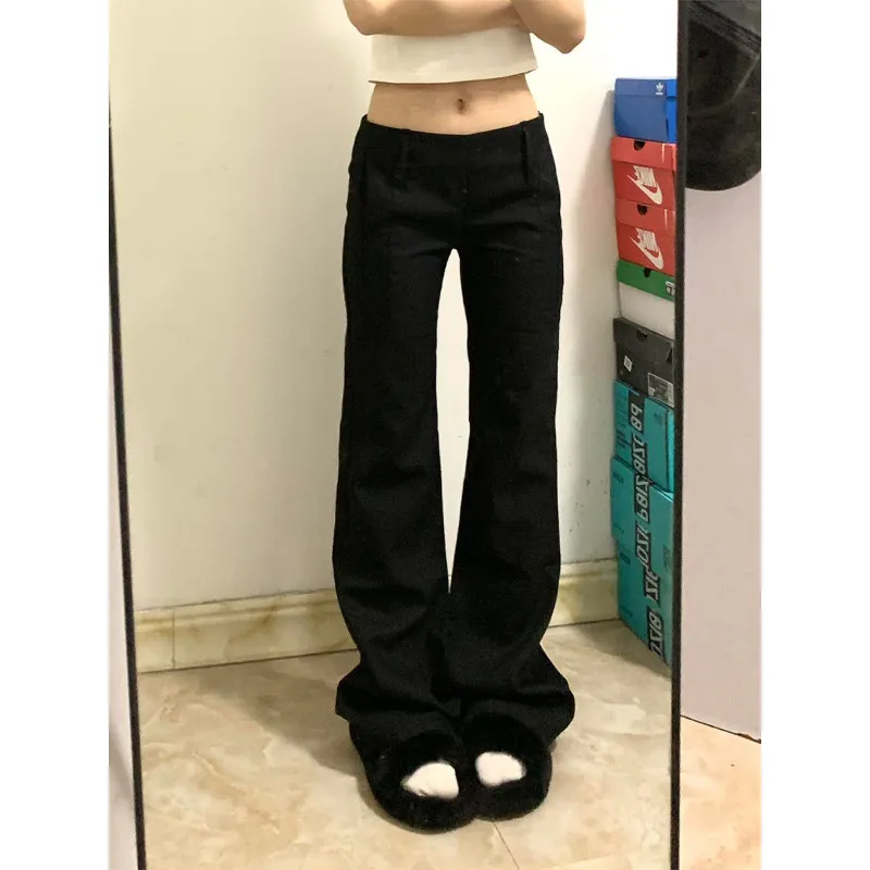 

American High Street Bla High Waist Men's Jeans Elastic Slim Fit Cleanfit Pants Straight Leg Micro Flared Trousers