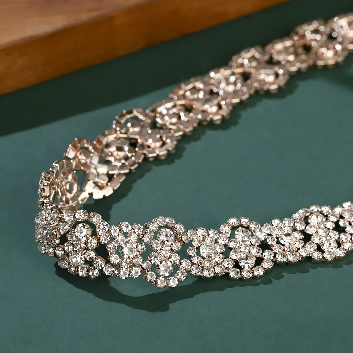 Rose Gold Rhinestone Wedding Dress Belt Crystal Wedding Belts Satin Wedding Accessories Bridal Ribbon Belts