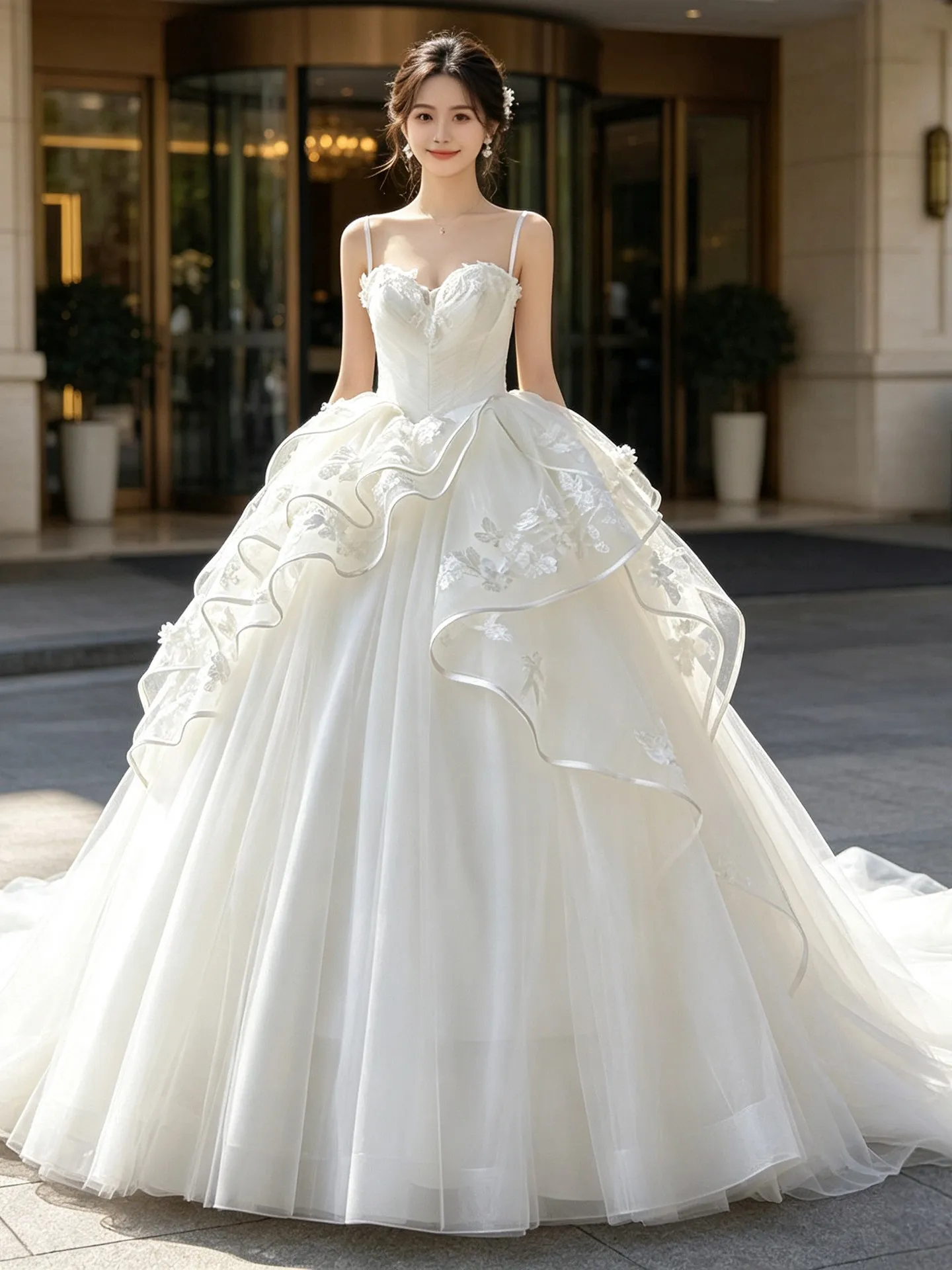Ruiente Strapless Wedding Dresses Sweet Wedding Party Dress Formal Bridal Ball Gown Customized Shiny Wedding Dress 2026