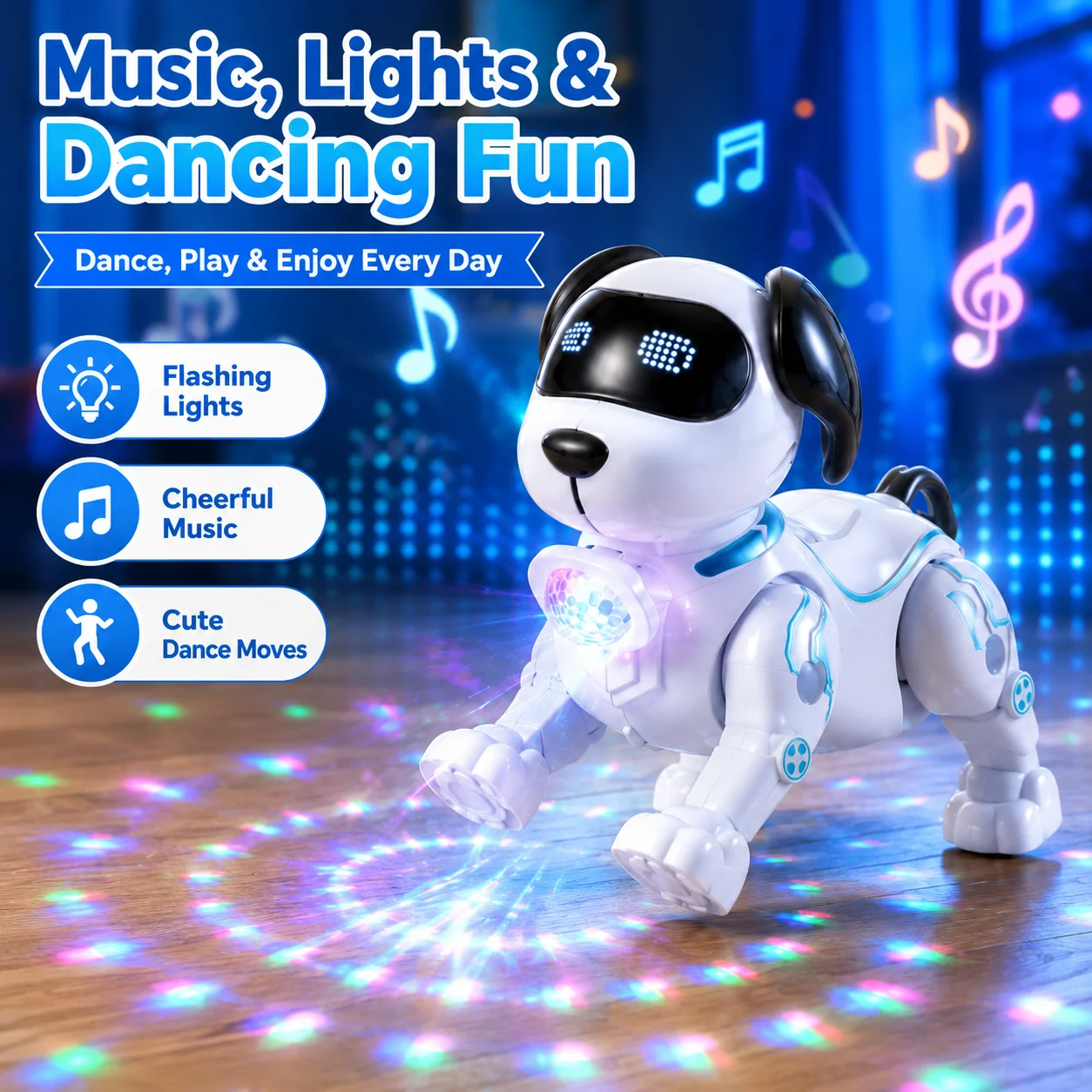 Robot Dog Electronic Stunt Pet, Touch Sensitive Programmable Smart Toy, Walking Dancing Interactive Gift for Boys Girls