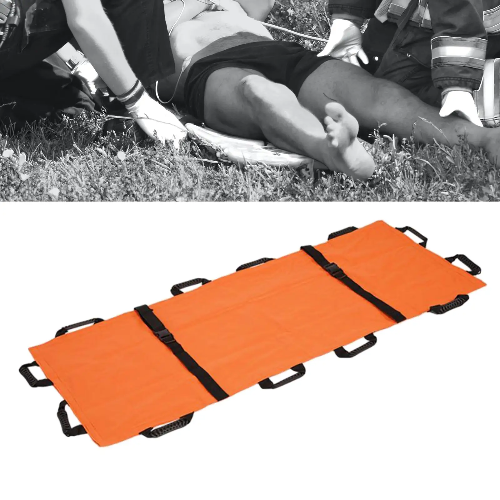 Folding Soft Stretcher with 12 Handles Nylon Patient Aid Portable Stretcher for Home Sports Venues Family Aid Emergency Hospital