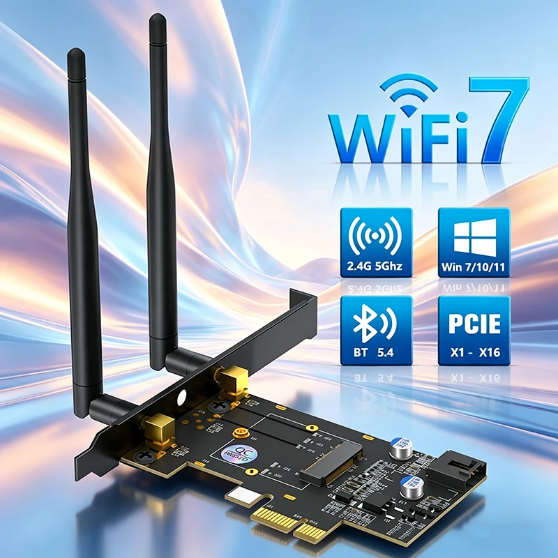 NEW PCIe X1 to M.2 WiFi Bluetooth Adapter With Heatsink Bluetooth Cable Support A+E Key M.2 Dual-Band 2.4GHz/5GHz Network Module
