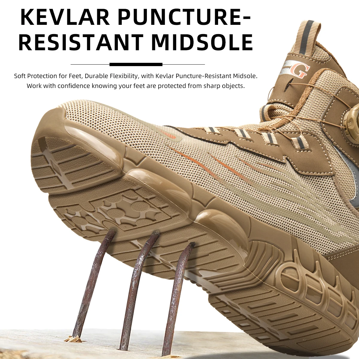 أحذية أمان بزر دوار مضادة للتحطيم أحذية عمل رجالية مريحة مضادة للثقب سهلة الارتداء والخلع أحذية الشتاء