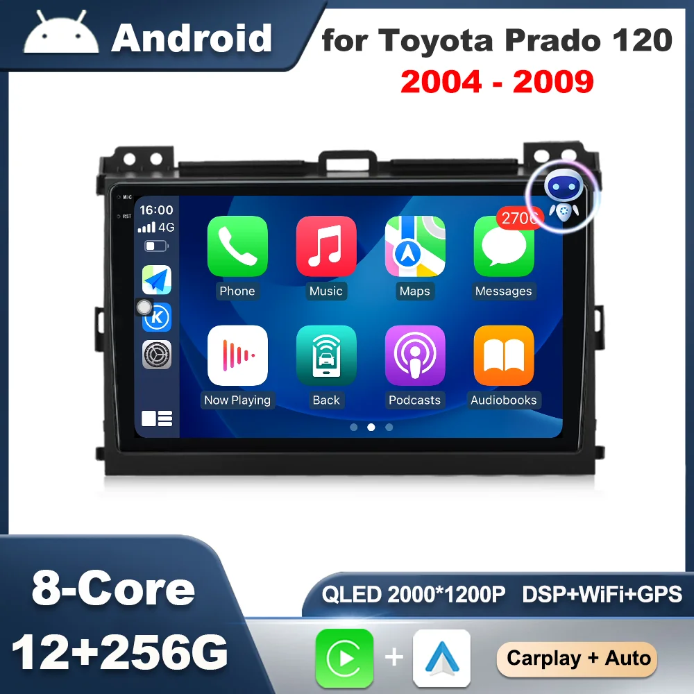 

Android OS GPS Navigation for Toyota Prado 120 2004 - 2009 DSP Stereo Android Auto BT Car Radio Video Multimedia Player No 2 din