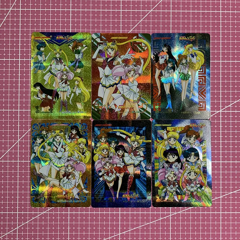 DIY 6pcs/set Sailor Moon Crystal Self Control Collect Signature Trading Flash Card Anime Cartoon Gift