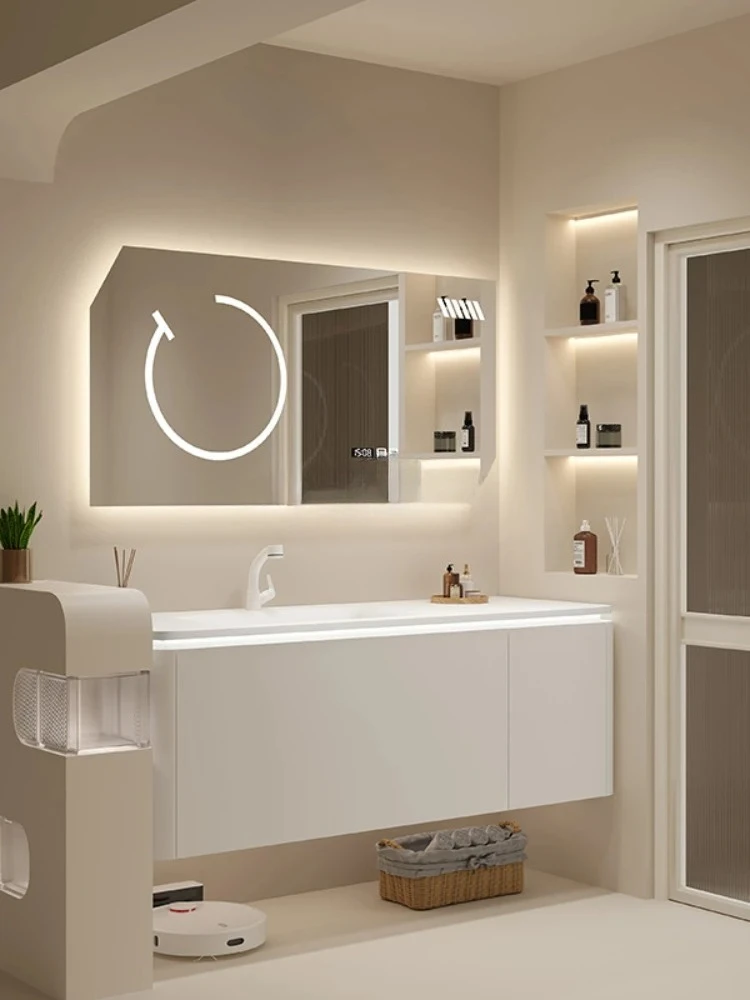 

DuPont Corian цельная раковина из цельного дерева, шкаф для ванной комнаты, комбинированный умывальник для мытья лица, умный умывальник