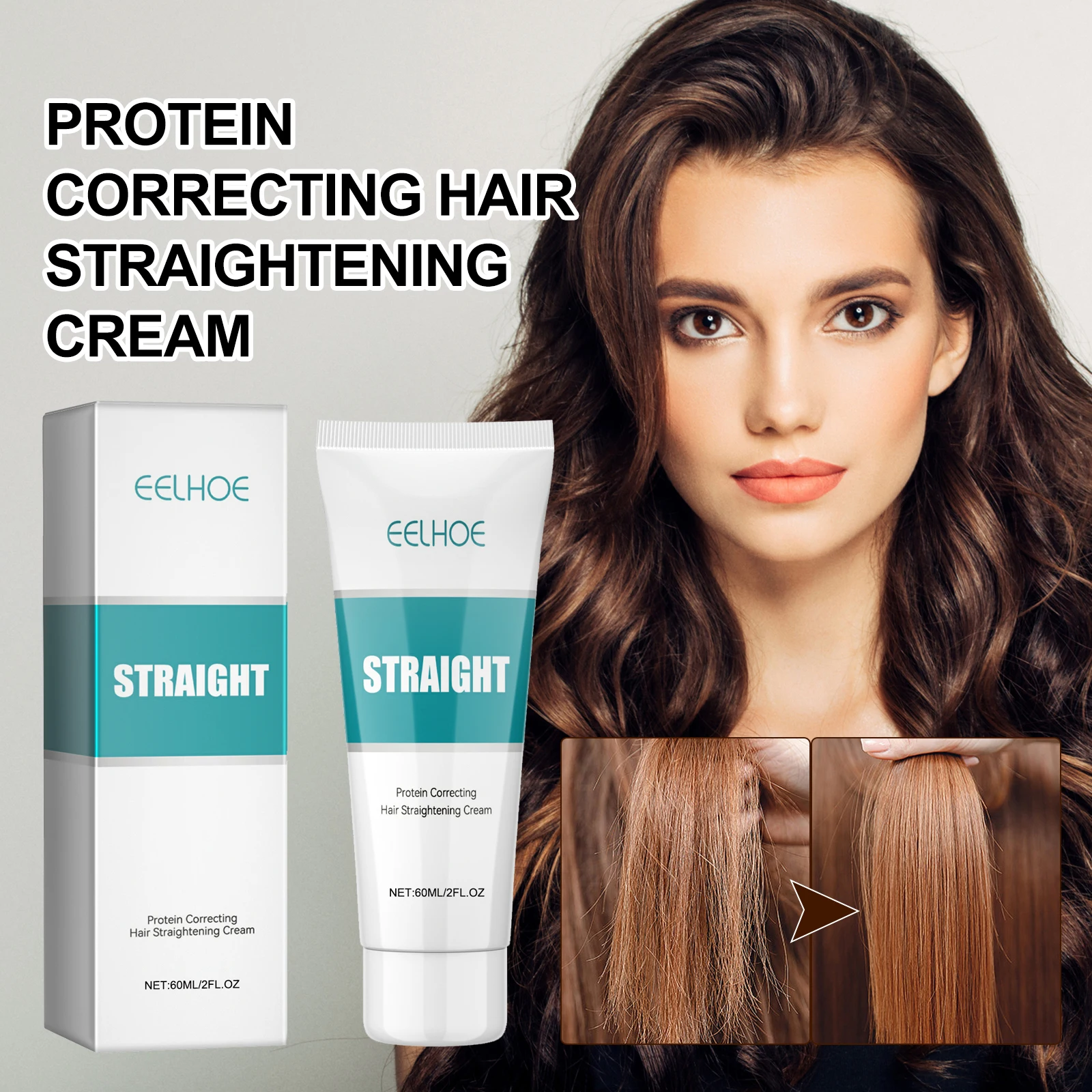 

Protein Hair Cream Straightening Treatment Keratin Hair Care Cream Anti Frizz Smooth Silky Hair Damage Repair Cream