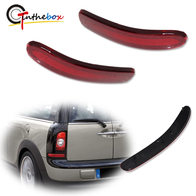 Gtinthebox Red Lens Rear Bumper Reflector Light Tail Light Shell Housings For 2008-2014 Mini Cooper Clubman R55, No Bulb/Socket