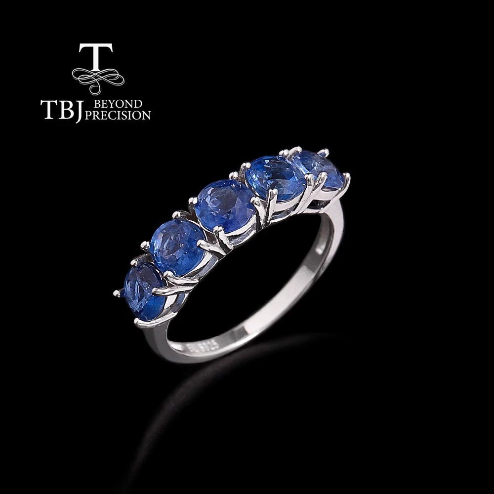 

Elegant Noble Ring natural round 5.0mm blue kyanite 925 sterling silver real gemstones fine jewelry for women's Valentines gift