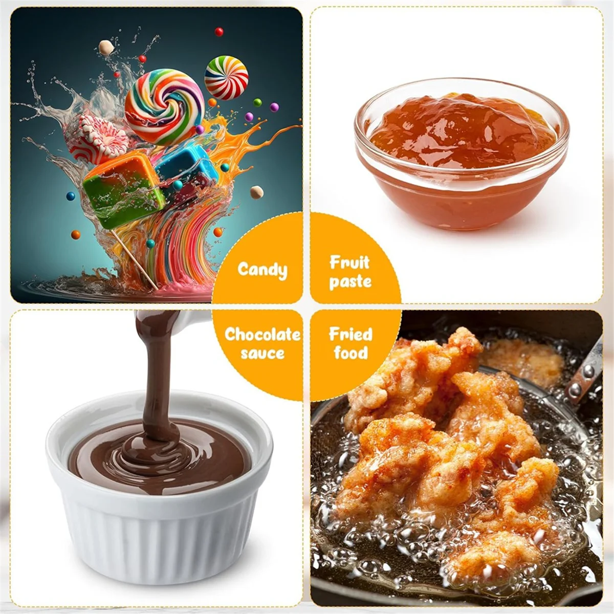 N38R_2Pcs Candy Thermometer with Pot Clip 8inch Deep Fry Oil Thermometer