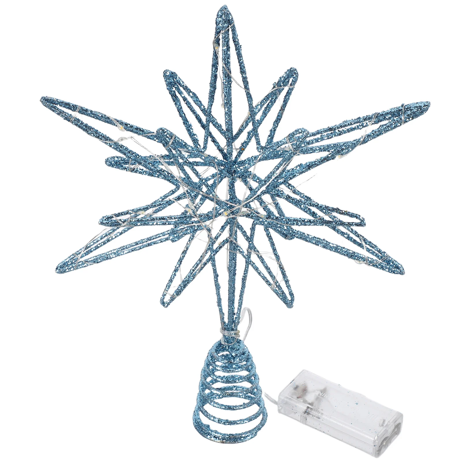 

Christmas Tree Star Topper Lighted 30 LED Metal Wire Decorative Holiday Tree Ornament Indoor Outdoor Festive Decoration