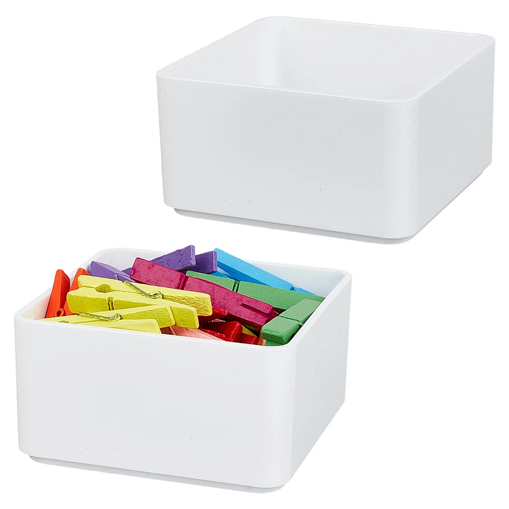2Pcs Concrete Paper Clip Holder Square Jewelry Tray White Display Case Cosmetics Holder Home Organizer Accessories Decorations