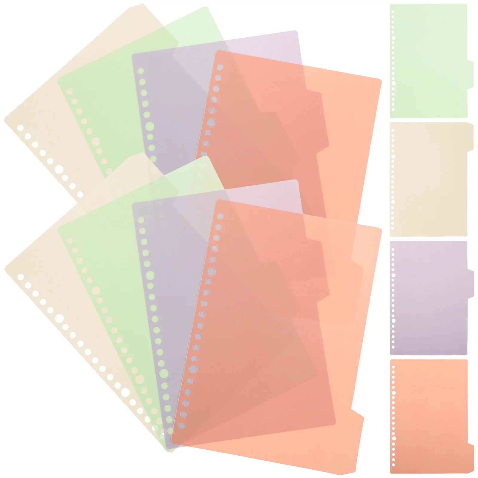 

Loose-leaf Category Page Dividers Binders Notebook Labels Index Tabs PP 10 Sets Plastic Separators Punched Organizers File