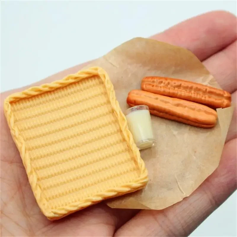 1/12 casa de bonecas em miniatura leite e massa frita varas conjunto modelo acessórios cozinha para casa boneca decoração crianças fingir jogar brinquedos