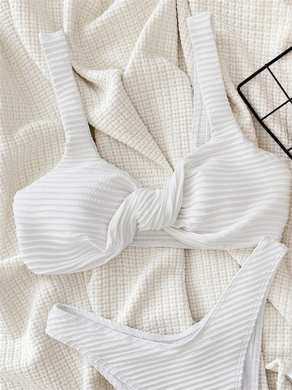 섹시한 트위스트 비키니 화이트 립 Tankini Y2K 수영복은 비키니 휴가 수영복을 밀어 여성 비치 복장 수영복 Biquini