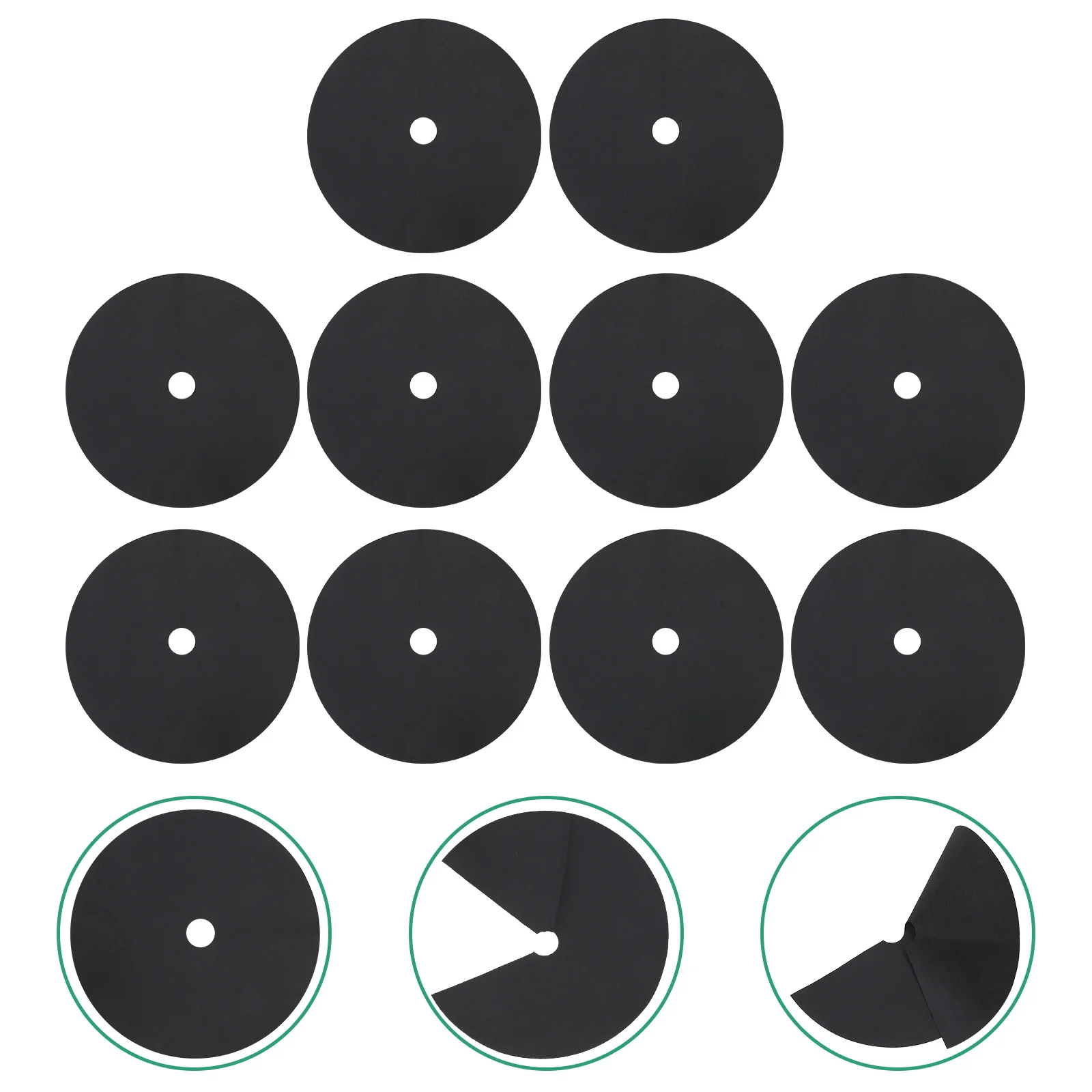 

10pcs Weeding Cloth Black 52Cm Outer 6Cm Inner Non-Woven Thickened Durable Garden Weed Fabric For Plants Trees Orchard