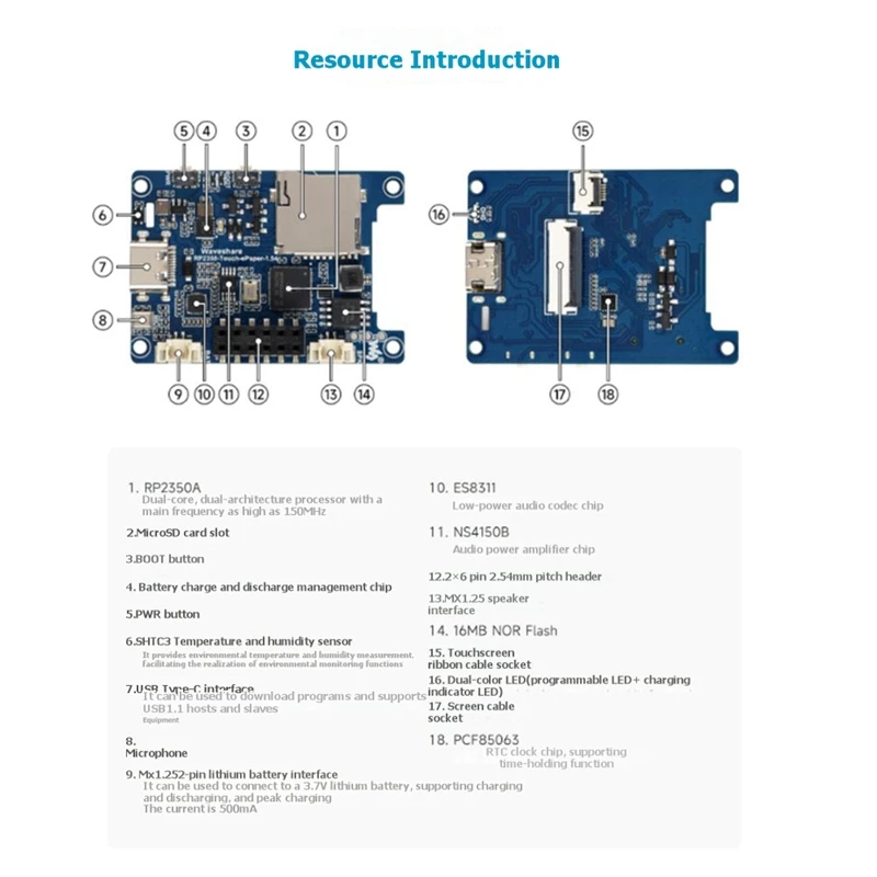 Super Sale RP2350 1.54inch E-Paper Display Development Board 200 X 200 Resolution Dual-Core & Dual-Architecture with Battery