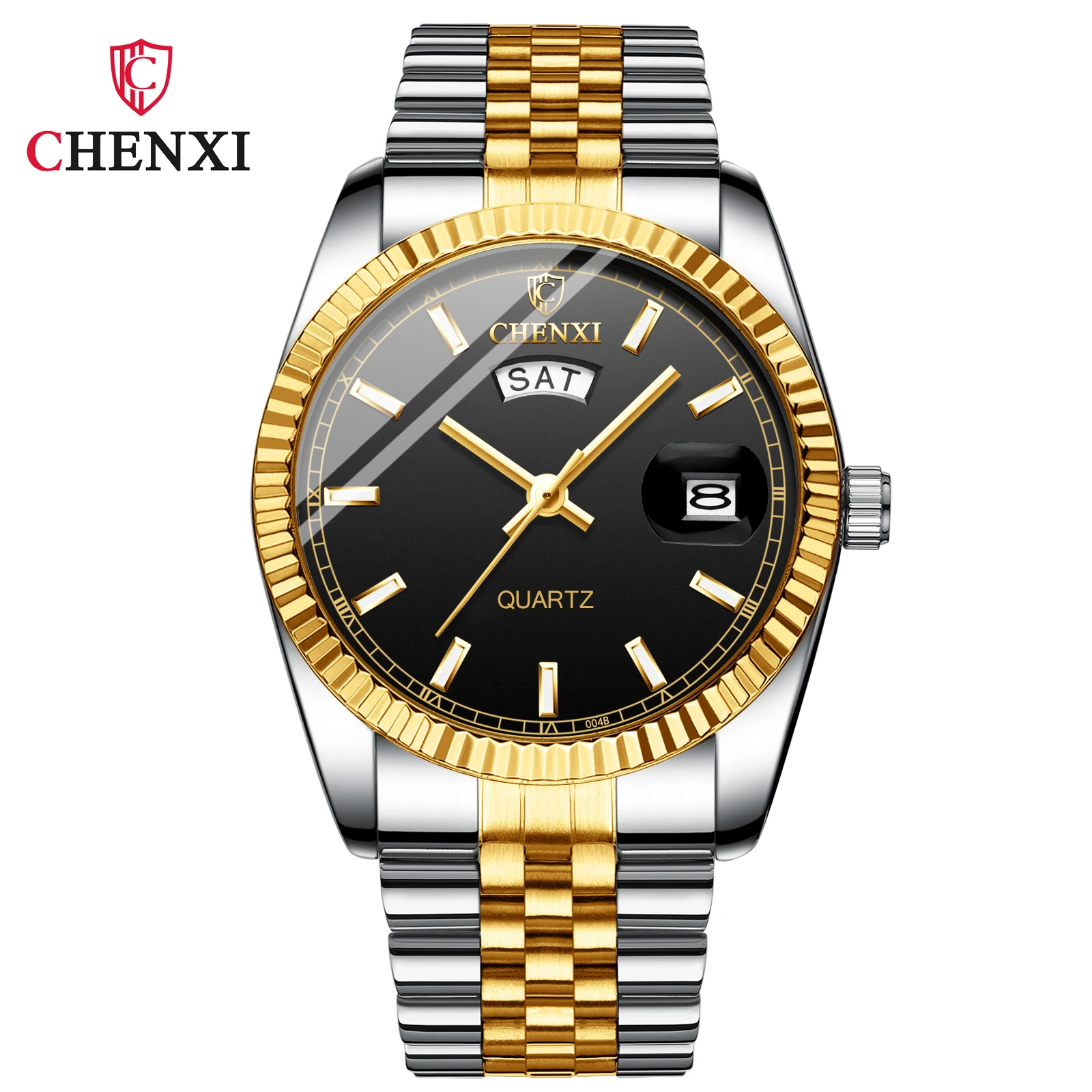 Chenxi 004B Luxury Retro Man Square Atainless Steel Wristwatches Waterproof  Leather Men Watches Date Watch Calendar Unique