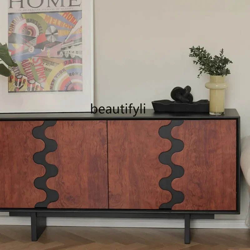 

Q181 Mid-Ancient Retro Style Solid Wood Sideboard Nordic Simple Locker Storage Cabinet Living Room TV Cabinet Italian Side C