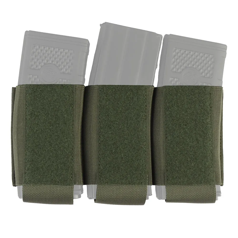 Wosport Triple 5.56 Magazine Pouch Built-in Hook Loop Internal Vest Chest Rig 3 Mag Storage Modular for Airsoft Tactical Gear