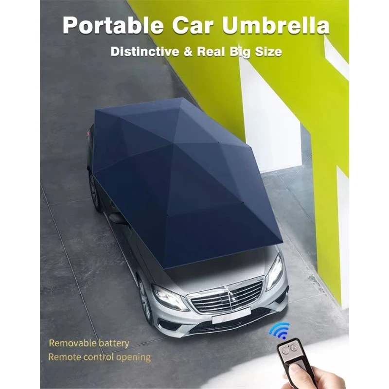 4.8m Folding Sunshade Roof Cover Outdoor Automatic Car Umbrella with Remote Control