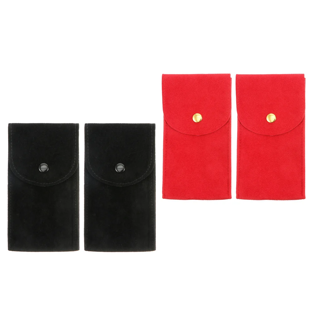 

4Pcs Watch Travel Pouch Flannelette Soft Texture Organizer Outdoor Storage Jewelry Bag Watch Case Jewelry Bag Storage Supplies