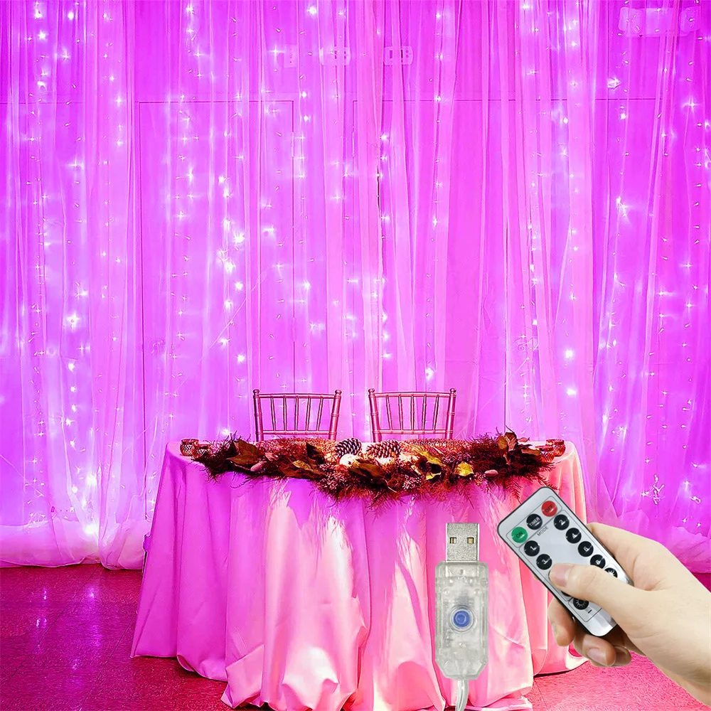 

Valentine's Day 3/4/6M Wedding Fairy Lights USB Curtain LED String Lights EID Mubarak Bedroom Ramadan Home Decoration 2026