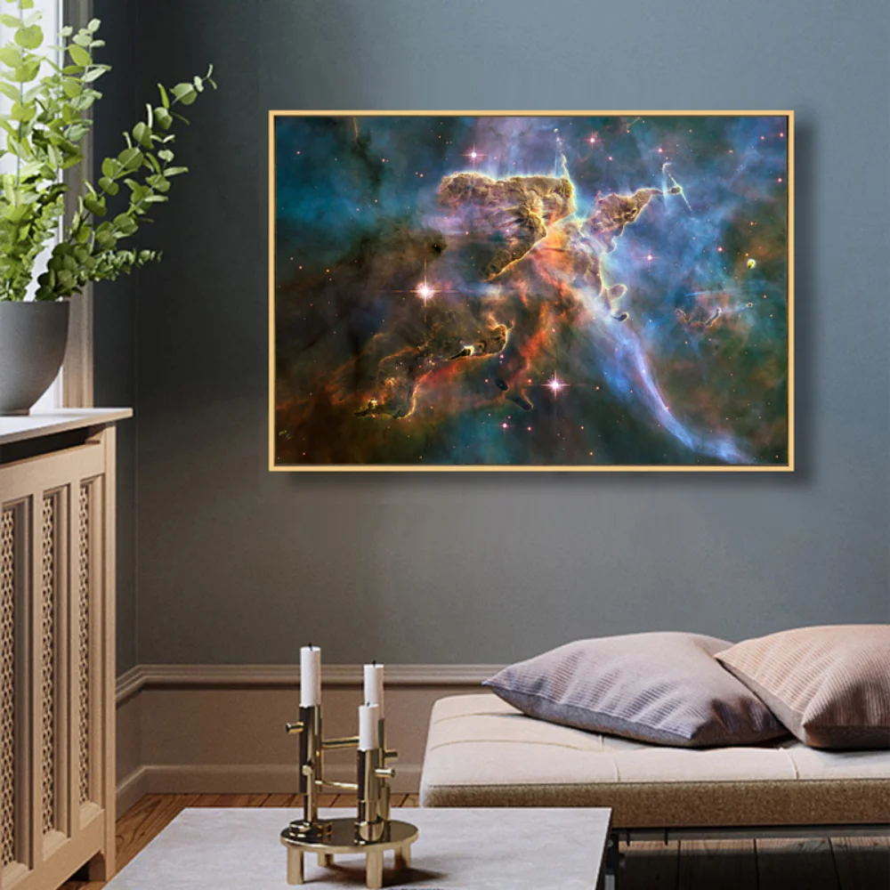 Hubble Space Telescope Nebula Poster Deep Field Space Astronomy Canvas Painting Cosmic Cliffs Wall Art Decor