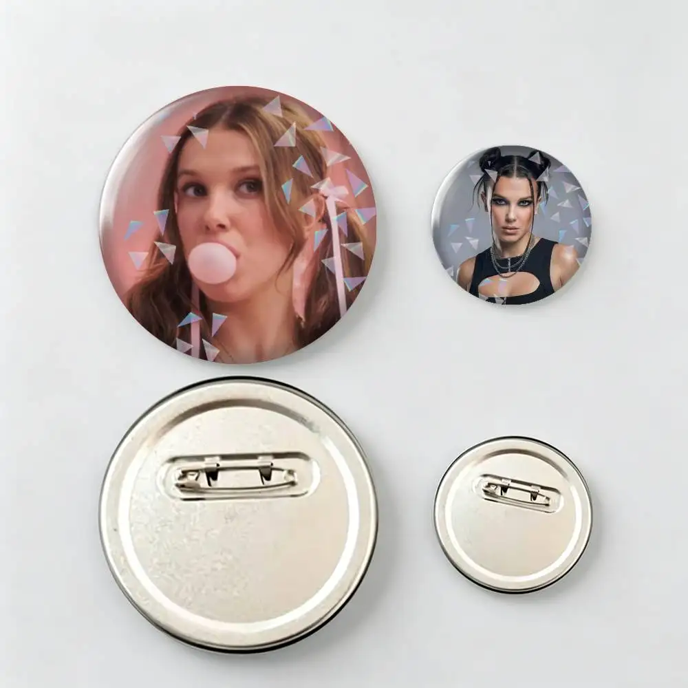 Actor Millie Bobby Brown-n Brooch Metal Decorative Brooch Pins for Backpack Clothes Jacket Accessories,Souvenir.