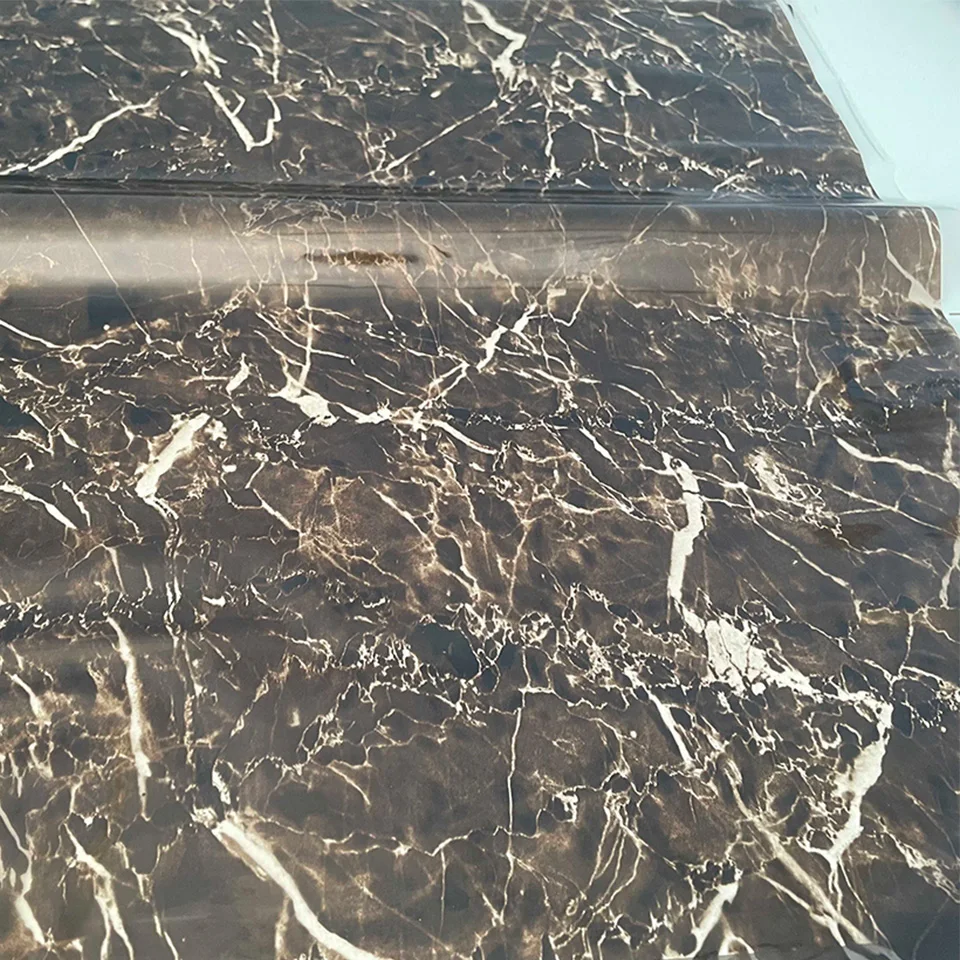 Dark Brown Marble Vein Hydrographic Water Transfer Printing Film 0.5x2m, PVA Hydro Dip Film for Car Interior Color Change 120