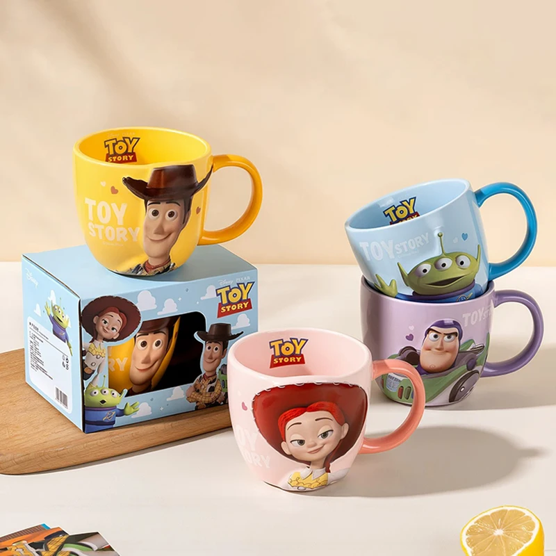 DISNEY 470ml Toy Story 3D Relief Ceramic Mug Cartoon Coffee Cup with Gift Box Kids Breakfast Milk Mug Home Office Drinkware - view 2