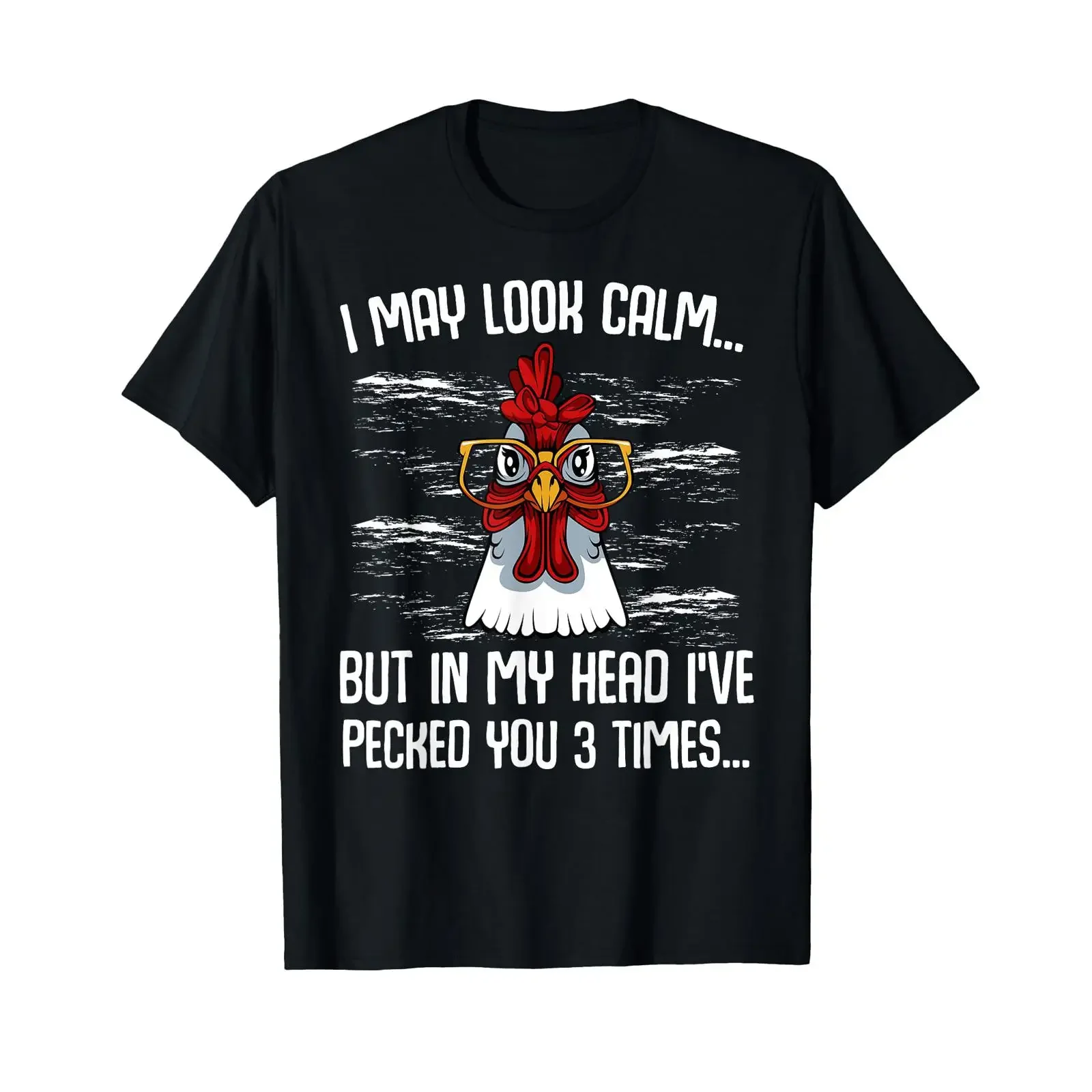 I May Look Calm Funny Farmer Sarcastic Chicken Animal Lover T Shirt vintage Washed homme streetwear Stylish Slightly Versatile