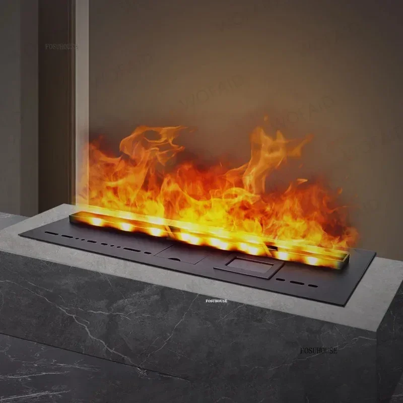 Nordic Decorative Fireplace Living Room 3d Atomization Fireplaces Light Luxury Embedded Electric Fireplace with Imitation Fire