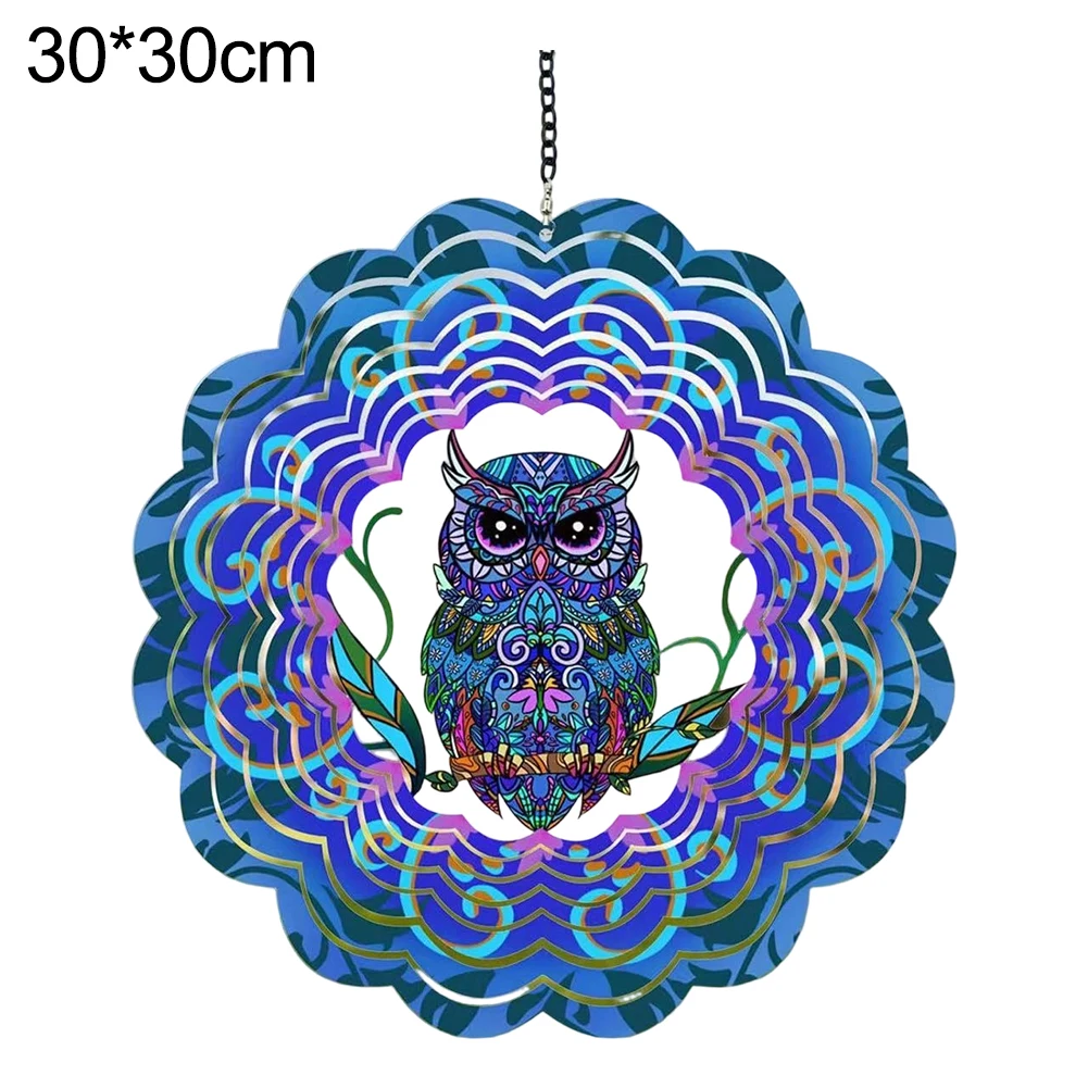 For Outdoor and Indoor Hanging Animal Rotating Wind Chime Wind Spinner Colorful Stainless Steel 30 by 30 Centimeters