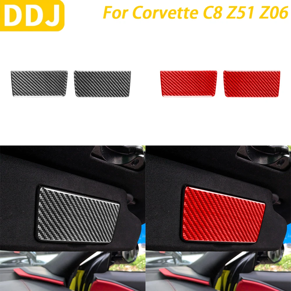 

For Chevrolet Corvette C8 Z51 Z06 Car Accessories Carbon Fiber Roof Cosmetic Mirror Panel Decorative Cover Decoration Sticker