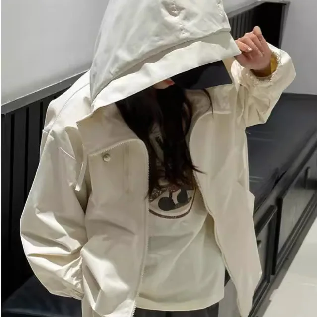 

Girls Coat Spring and Autumn 2024 New Autumn Fashion Hooded Clothing Western Fashion Storm Jacket Korean Simple Style Clothes